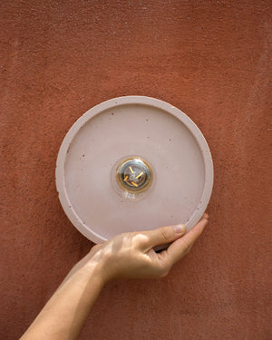 Flat Disc Concrete Wall Light | Nude | Lighting Collective