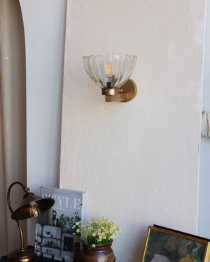 Floral Art Deco Wall Light | Brass | Lighting Collective
