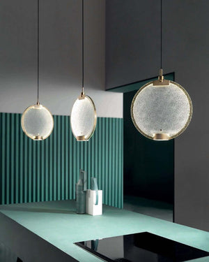 Frosted Glass Circular Single Pendant | Transparent