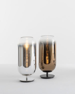Glass Oblong Table Lamp | Gople | Large | Silver & Bronze