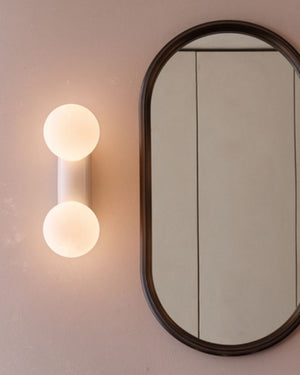 Glossy White Orb Dual Wall Light | Lighting Collective