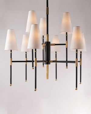 Hamptons Conical Shade Chandelier | 9 Light | Bronze