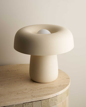 Handmade Curve Clay Lamp | Bone | Lighting Collective