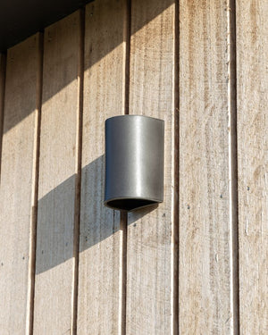 Handmade Exterior Shimmering Ceramic Wall Light | Slate