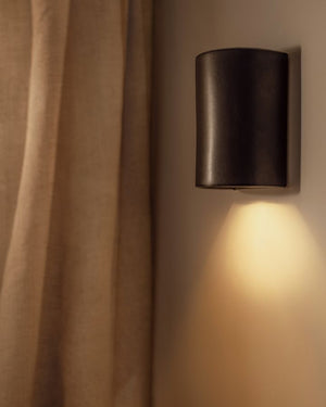 Handmade Shimmering Ceramic Wall Light | Slate | Short