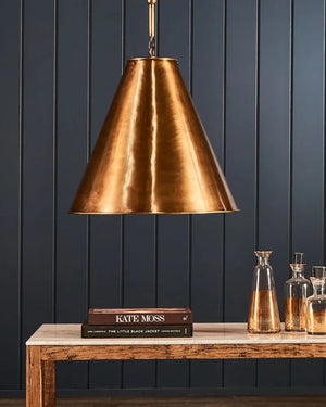 Industrial Cone Pendant Light | Large | Brass | Lighting Collective