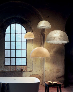 Interior White Fibreglass Semi-Sphere Pendant