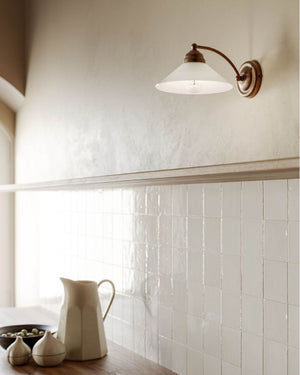 Italian Brass & Glass Wall Light