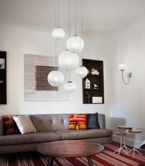 Italian Combination Globe Pendant Light | 6 Light | White | Lighting Collective