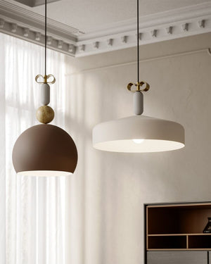 Italian Designer Wide Pendant Light | Matte White