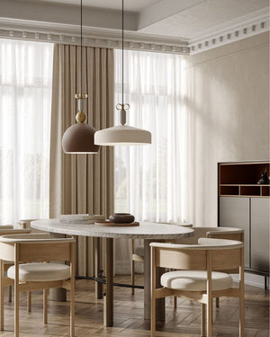 Italian Designer Wide Pendant Light | Matte White