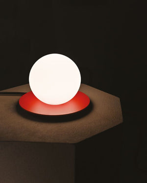 Italian Glass Orb Table Lamp | Red