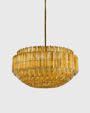 Italian Luxury Circular Glass Chandelier | Amber | Gold | Lighting Collective