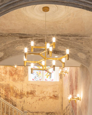 Italian Made Mid Century Chandelier | Crown | Gold