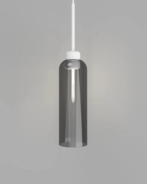 Long Cylindrical Pendant | White | Smoke | Lighting Collective