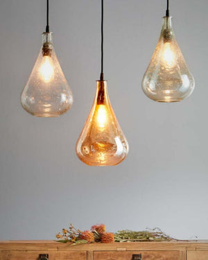 Lustre Teardrop Glass Stone Pendant Light | All Finishes | Lighting Collective