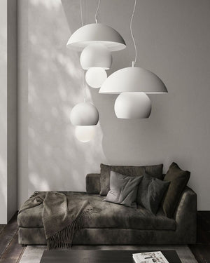 Matte White Aluminium Lunar Pendant
