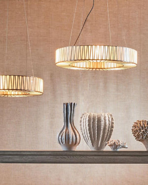Metal and Mirror Glass Ring Pendant | Lighting Collective