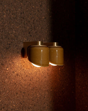 Mid Century Ceramic Wall Light | Terra 0.5 | Chartreuse | Brass | Lighting Collective