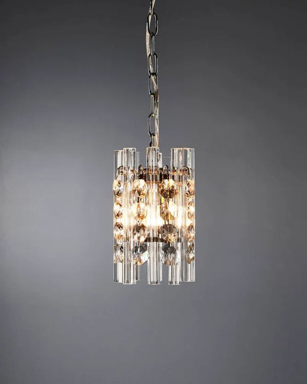 Mid-Century Modern Glass Rod Pendant Lamp