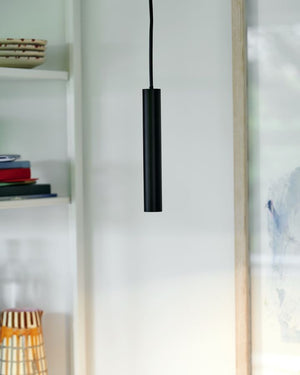 Minimalist Cylinder Pendant Light | Black
