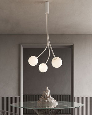 Minimalist Flexible Arm and Orb Chandelier | 3 Arm
