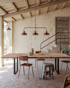 Modern Italian Industrial Three Light Pendant Light