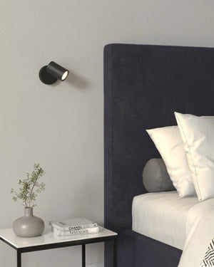 Modern Single Switched Wall Spotlight | Black | Lighting Collective