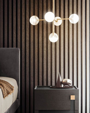 Modern Sphere 5 Light Pendant | Brass