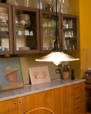 Old Gold Textured Plate Pendant | Lighting Collective