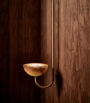 Onyx Stone Suspended Wall Light | Aurelia | Jade Onyx | Brass | Lighting Collective