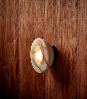 Onyx Stone Wall Sconce | Aurelia | Jade Onyx | Black | Lighting Collective