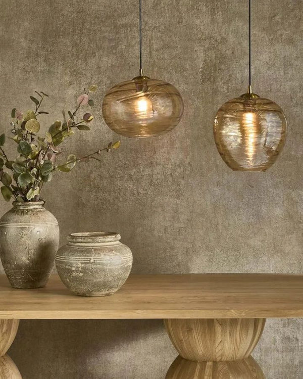 Organic Tinted Glass Pendant Light