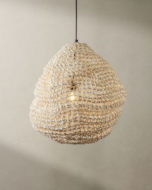Organic Woven Pendant Light | White