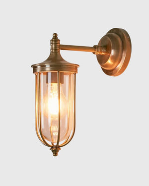 Outdoor Caged Lantern Wall Light | Brass | Lighting Collective