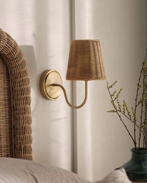 Rattan Shade Wall Light