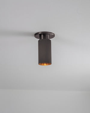 Reeded Metal Ceiling Light | Bronze | Lighting Collective