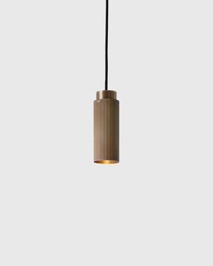 Reeded Metal Pendant Light | Small | Antique Brass | Lighting Collective