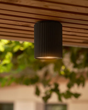 Ribbed Exterior Ceiling Light