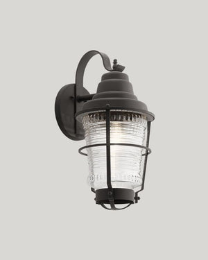 Ribbed Glass and Zinc Lantern Wall Light | Small | Lighting Collective
