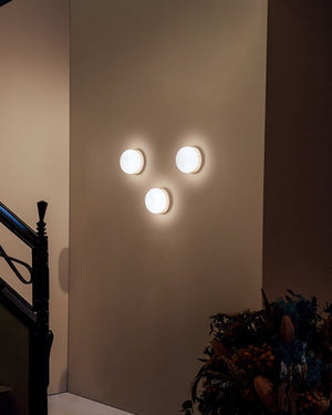 Round Glass and Wood Ceiling or Wall Light | Lighting Collective