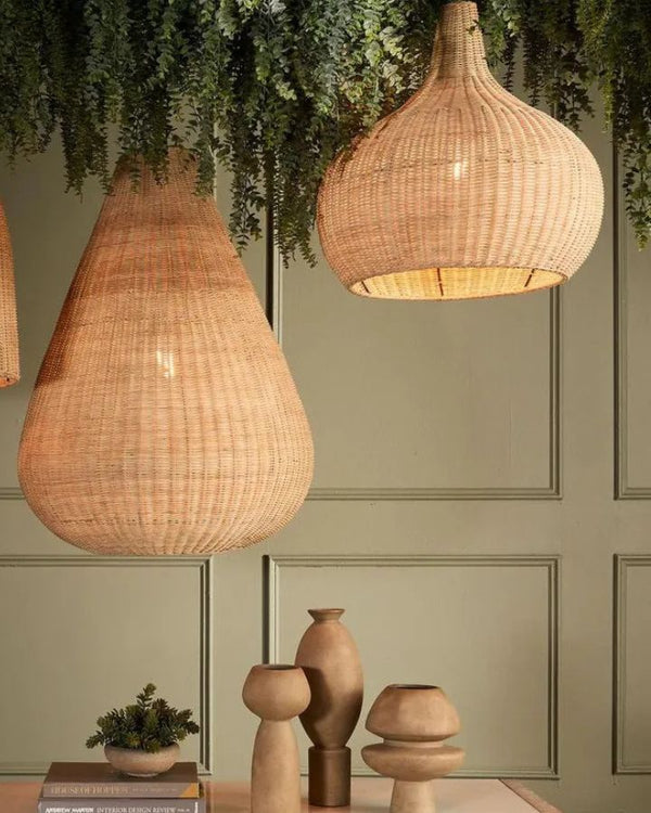 Round Rattan Pendant Light