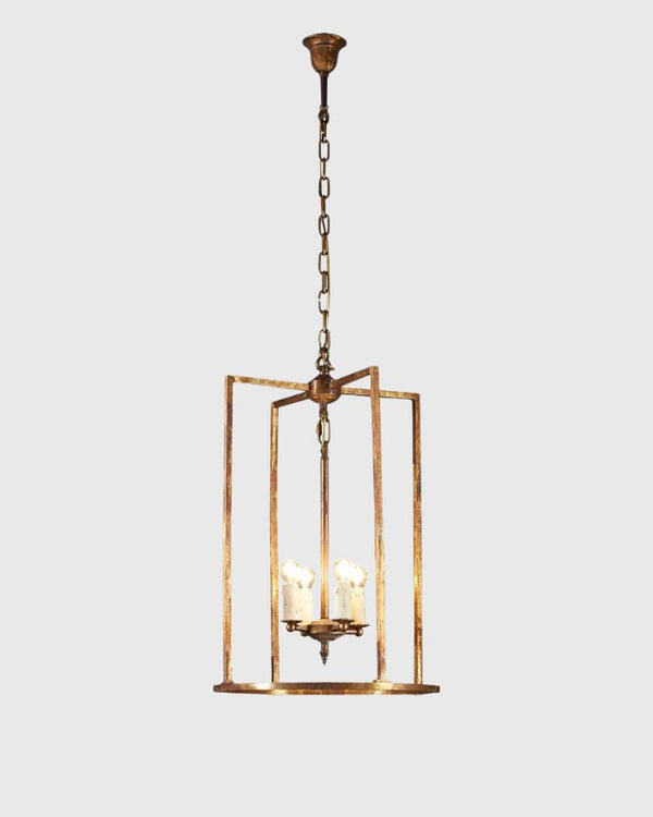 Rustic Brass Lantern Pendant