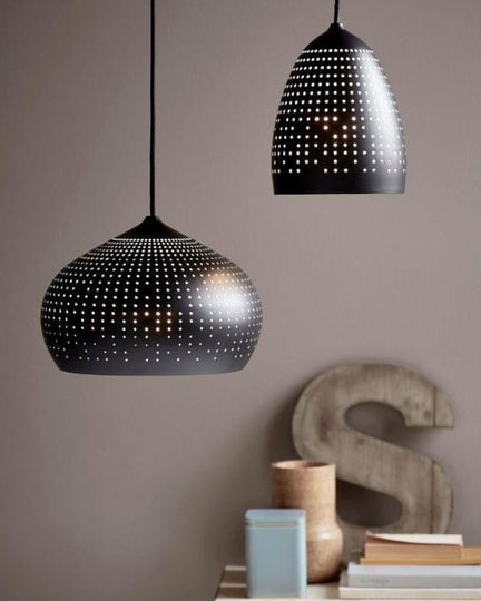Scandinavian Perforated Demi Dome Pendant Light | Lighting Collective