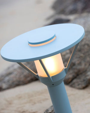 Short Angular Bollard Light | Blue | Lighting Collective