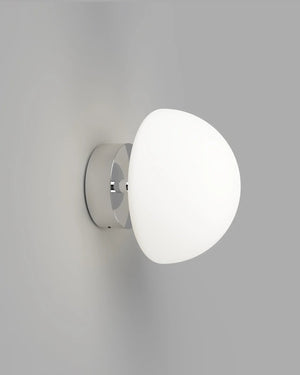 Short Arm Minimalist Glass Dome Wall Light | Chrome | Lighting Collective