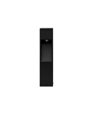 Simple Black Bollard With Cutout | Small | Square | Lighting Collective