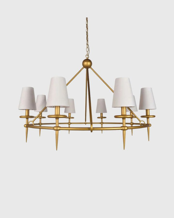 Sleek Brushed Gold Chandelier