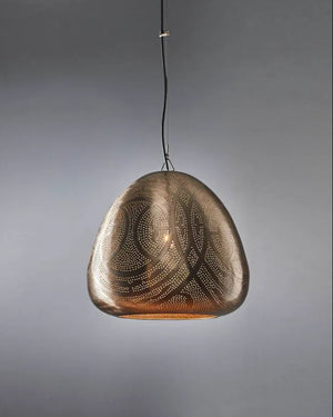 Textured Dome Hanging Nickel Pendant Light | Lighting Collective