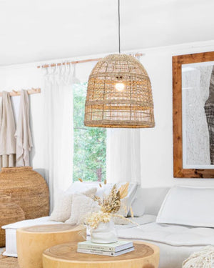 Textured Rattan Dome Pendant | Meadow | Lighting Collective